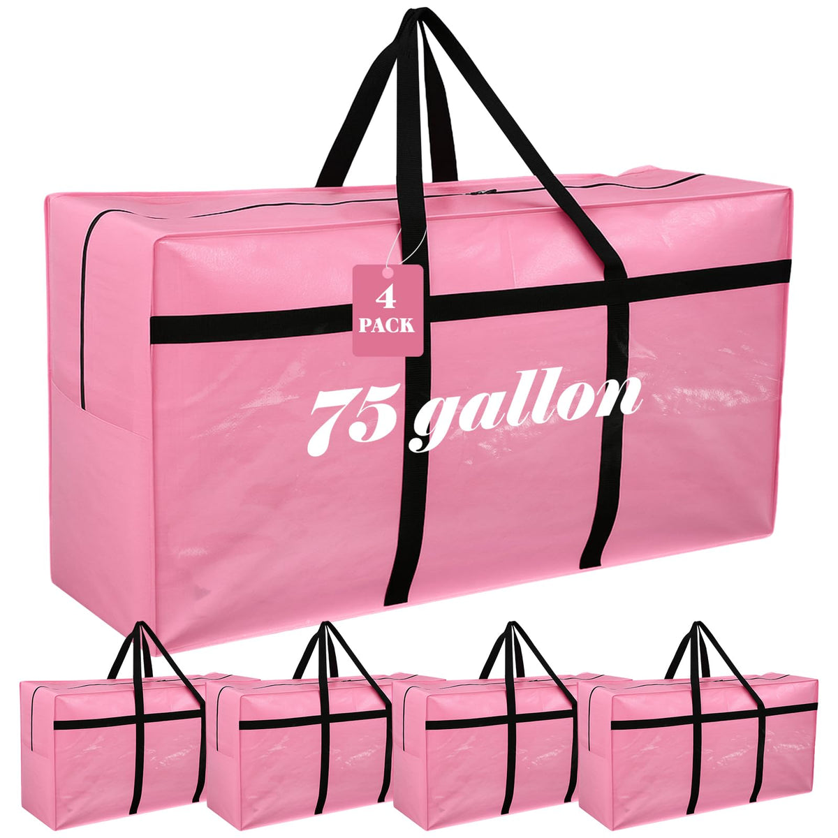 Windyun 4 Pcs 195 Gallon Extra Large Moving Bags XXL Heavy Duty Storage Bag