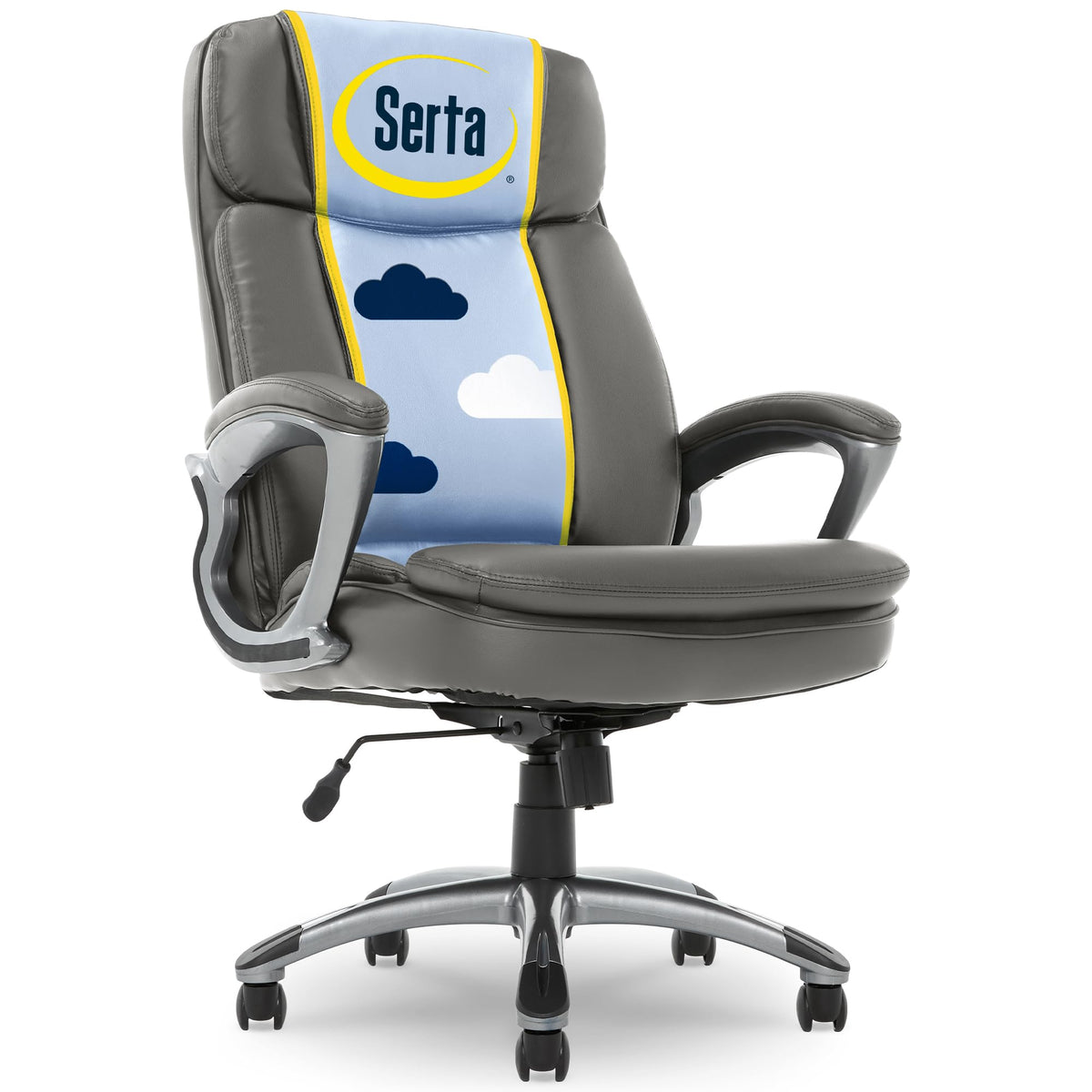 Serta Ergonomic Big and Tall Executive Office Chair Lumbar Support, Leather