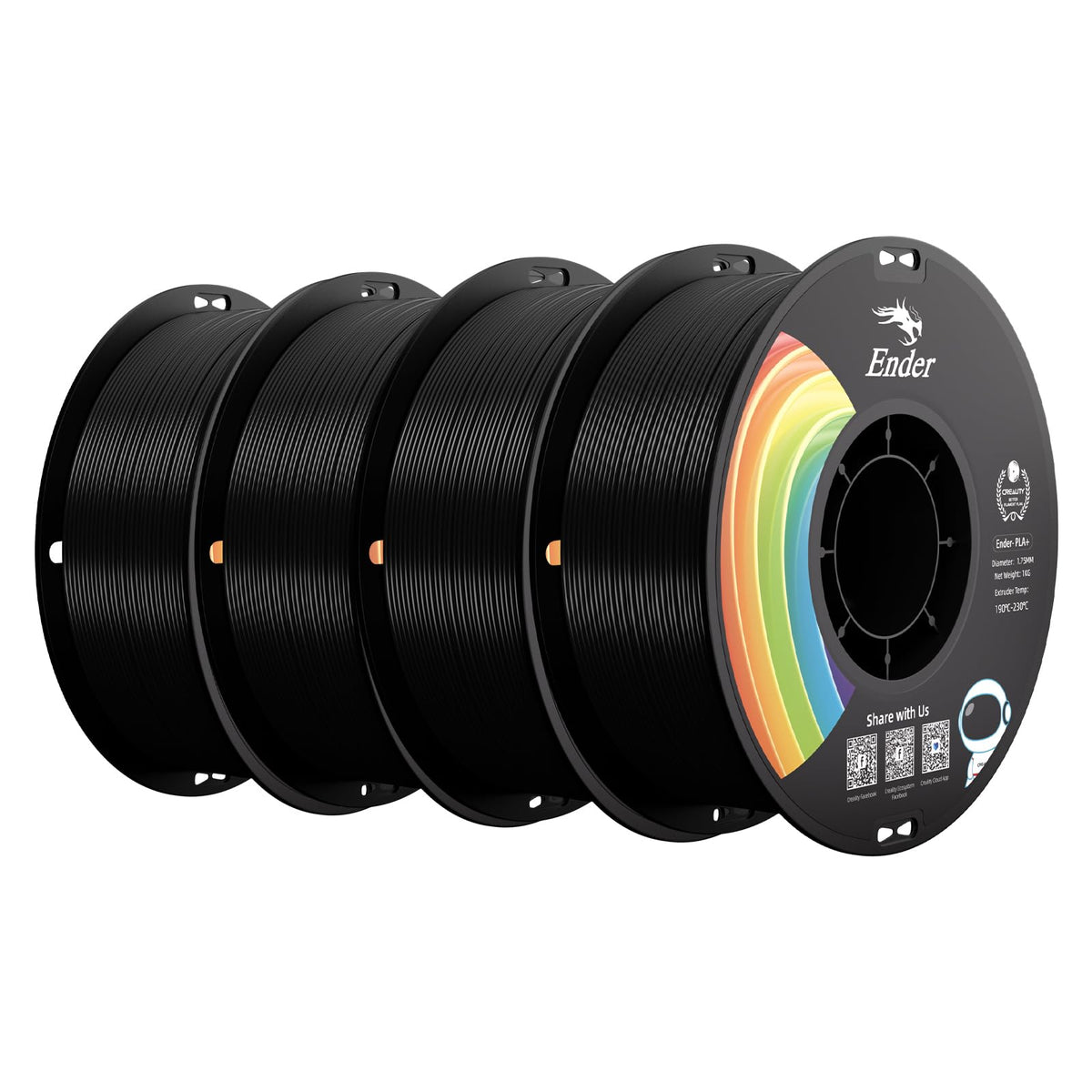 Creality PLA 3D Printer Filament, Multicolor, 12-Pack, 12KG Total