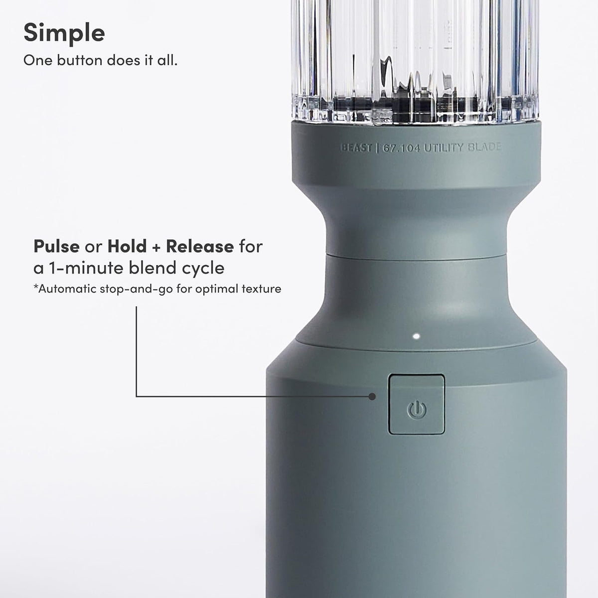 Beast Mini Blender Plus, Countertop Blender, Mist, 600W