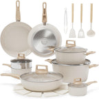 Garvee 21 Piece Non-Stick Pots and Pans Set Ceramic Cookware
