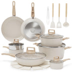Garvee 21 Piece Non-Stick Pots and Pans Set Ceramic Cookware
