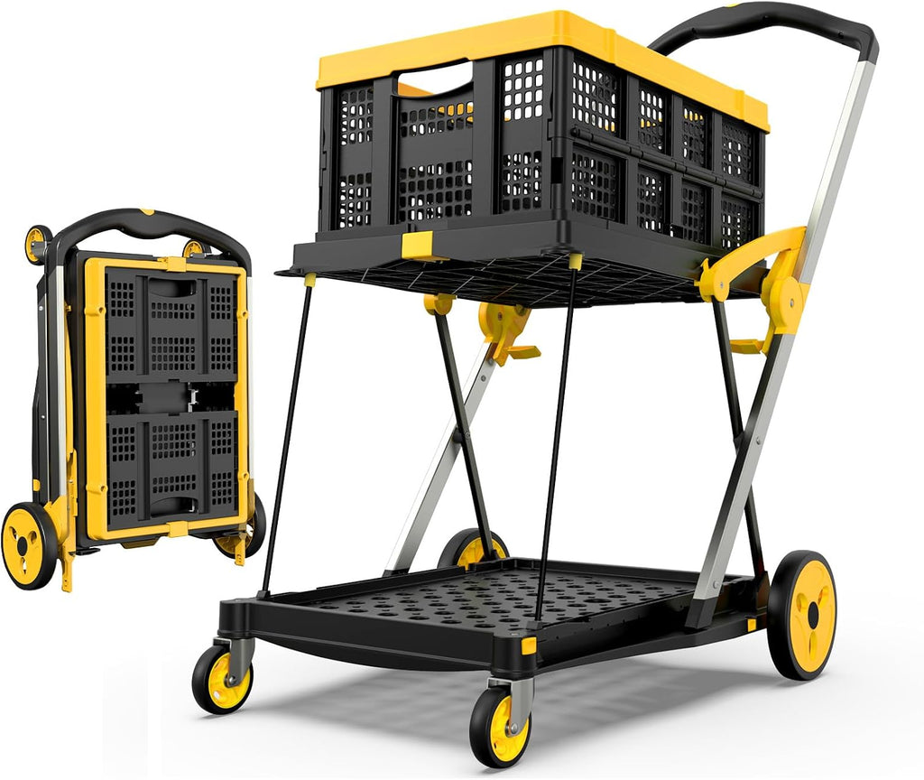 TOLRET Shopping Cart with Wheels, 200 lbs Capacity Grocery Cart on Wheels
