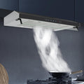 30inch Under Cabinet Range Hood, 900CFM Ducted/Ductless Stainless Steel Kitchen Vent Hood with 3-Speed Gesture Sensing&Touch Control, 2 LED Lights Time Setting Baffle Filters for Kitchens Restaurants
