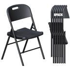 10 Pack White Folding Chairs for School Events Wedding Party Picnic