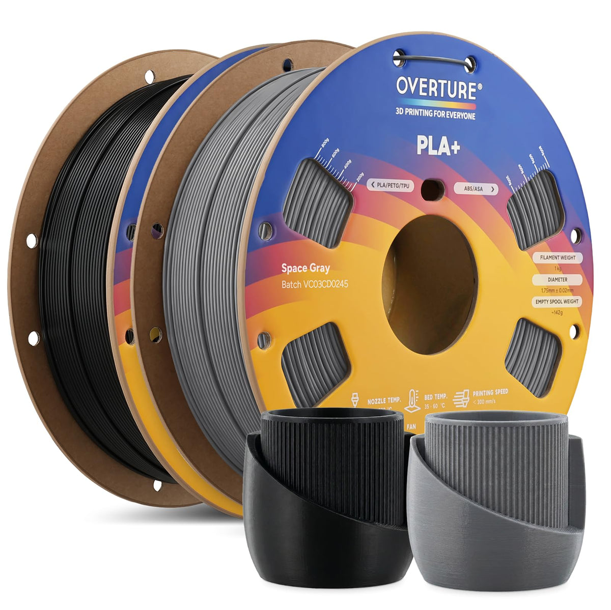 OVERTURE 10KG Bundle High Speed PLA+ 3D Printer Filament 1.75mm