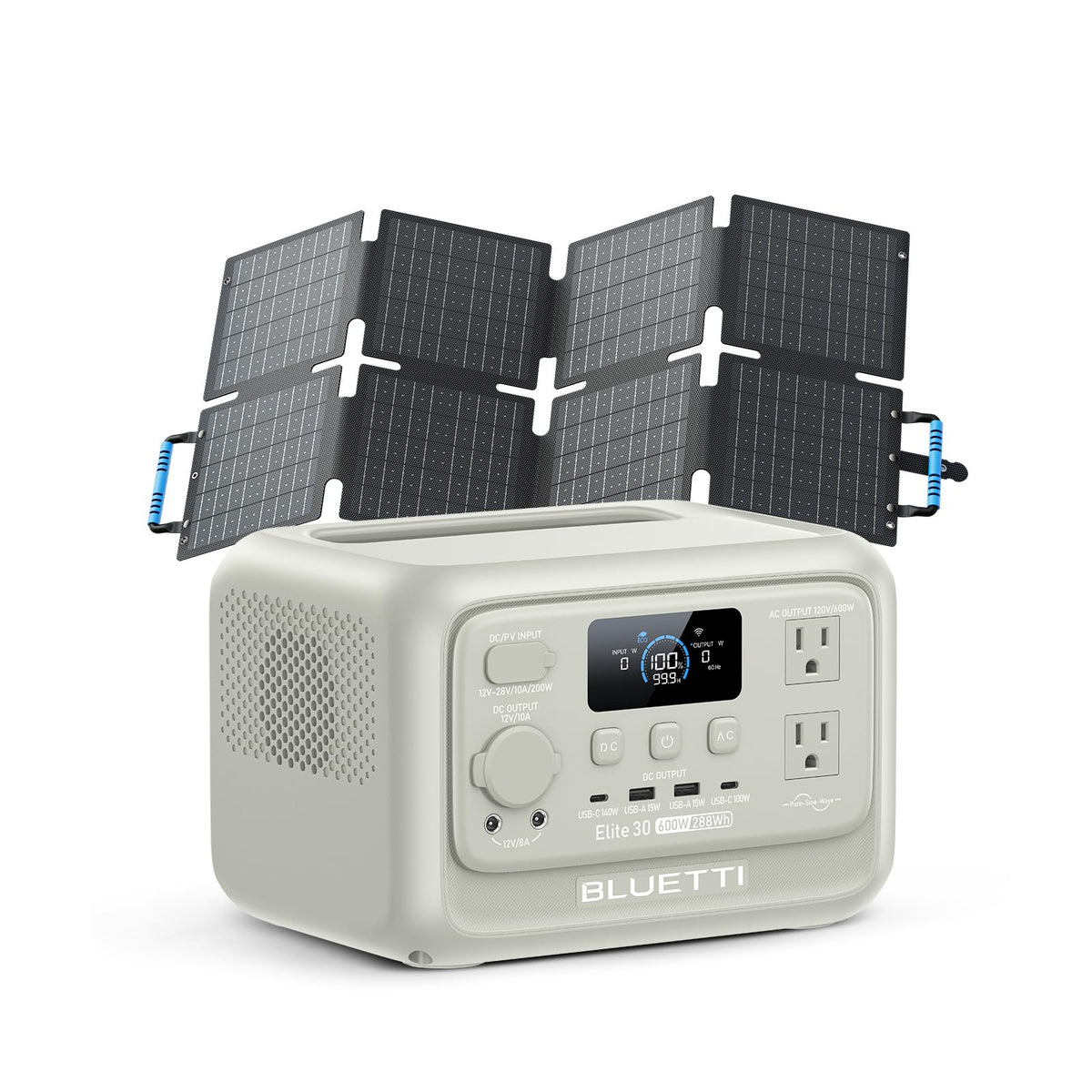 BLUETTI Elite 30 V2 Portable Power Station 288Wh 600W LFP Solar Generator