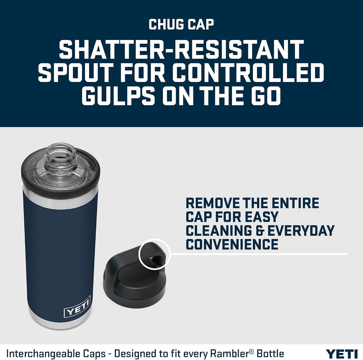 YETI Rambler Bottle Chug, Vacuum Insulated Stainless Steel Bottle with Chug Cap, Wetlands Camo, 18 oz (532 ml)