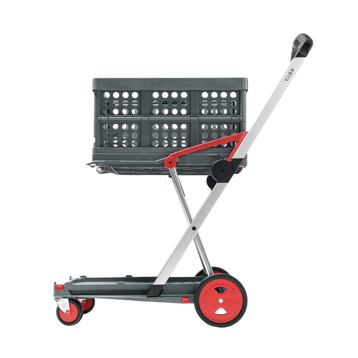 CLAX® The Original | Made in Germany | Multi use Functional Collapsible carts | Mobile Folding Trolley | Shopping cart with Storage Crate | Platform Truck (Green)