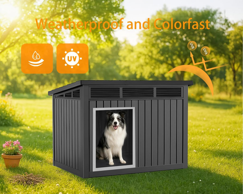 VIXZEN Dog House Outdoor & Indoor, Medium Size, Black