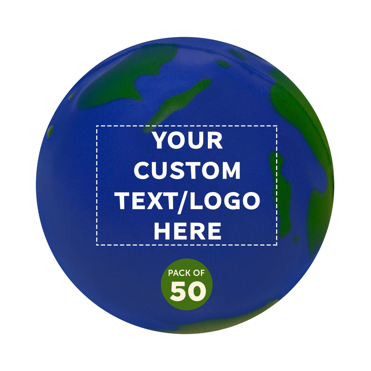 DISCOUNT PROMOS Custom Earth Squeeze Balls Set of 10, Personalized Bulk Pack - Perfect for Promotional Giveaways - Blue