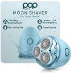 Pop Sonic Moon Shaver – 3-Head Electric Face & Body Shaver – (Rose Gold) – 3 Floating Rotary Heads Trimmer w/Removable Cap – Titanium Blades & Lithium-ion Battery – Razors for Women & Razors for Men