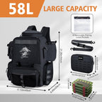 Goture Fishing Backpack with Cooler, 4 Tackle Boxes, Detachable Sling Bag