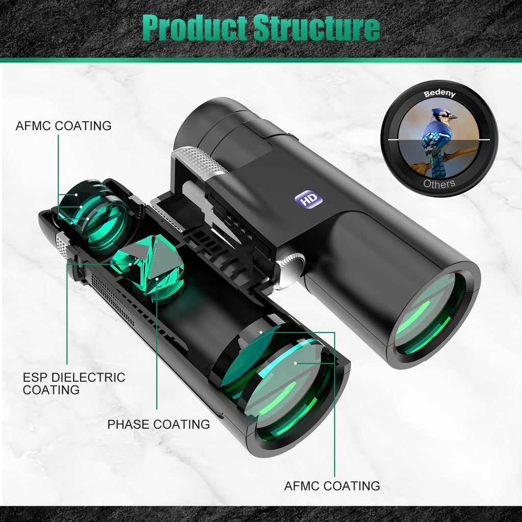 18x50 HD Binoculars for Adults with Upgraded Phone Adapter