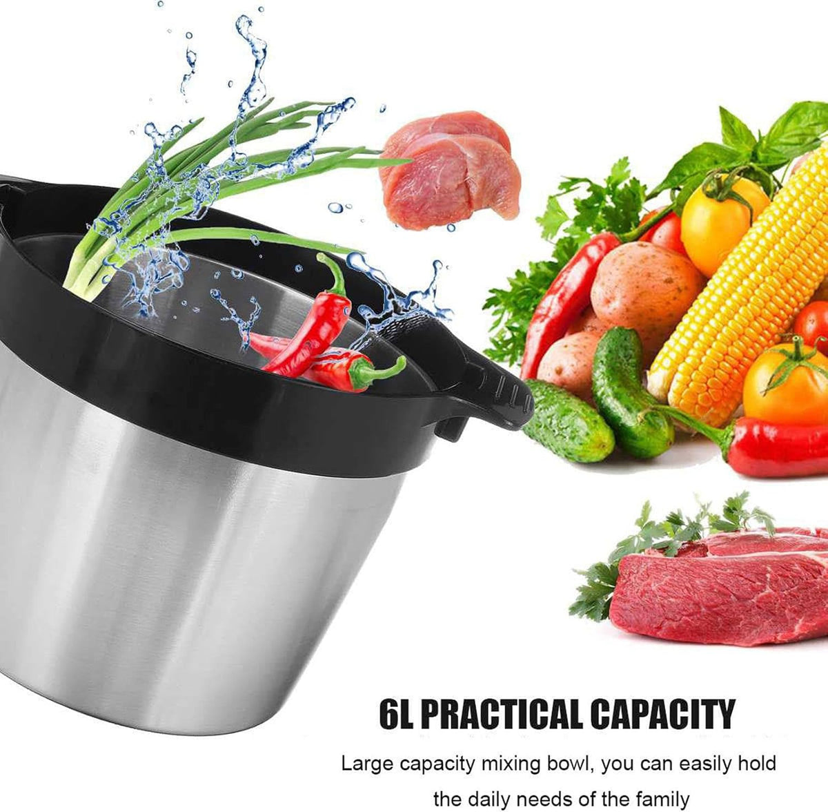 Electric Meat Grinder - 2 Gear, 1000w Automatic Food Processor - Efficiently Minces Meat And Chops Vegetables - Ideal For Fruits, Nuts - For Home And Commercial Use