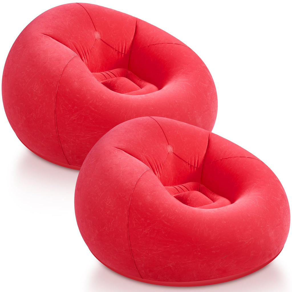 Realspring Inflatable Bean Bag Chairs,Coffee,4 Pcs
