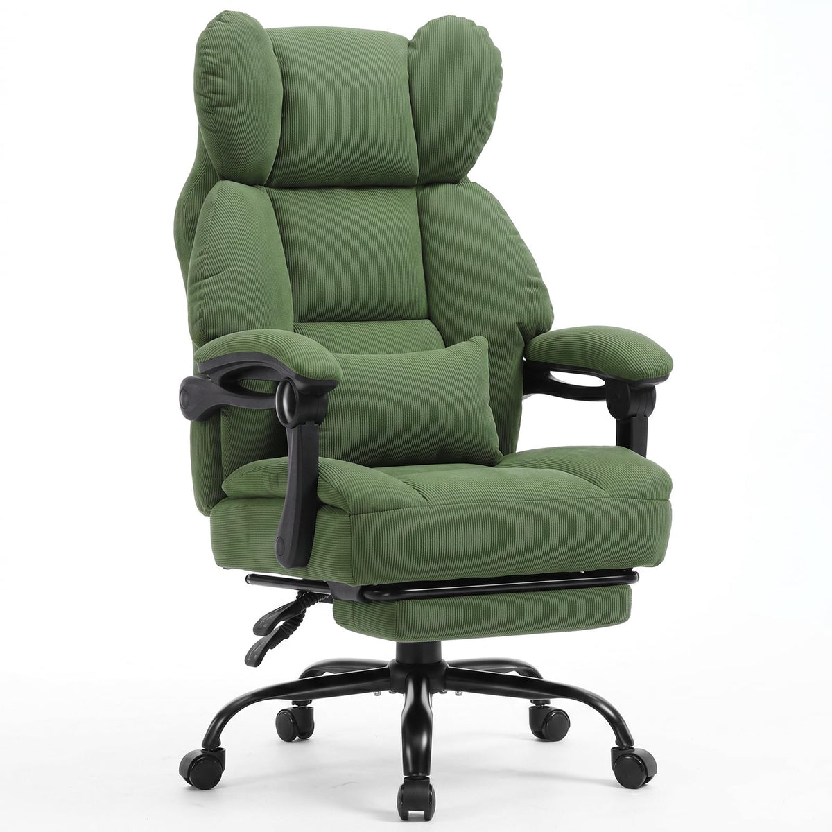 GTPLAYER Big&Tall Ergonomic Gaming Chair, Wide Spring Seat, Linkage Armrest,Earth BLK