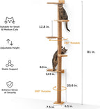 FUKUMARU Wall-Mounted Cat Tree for Small & Medium Cats