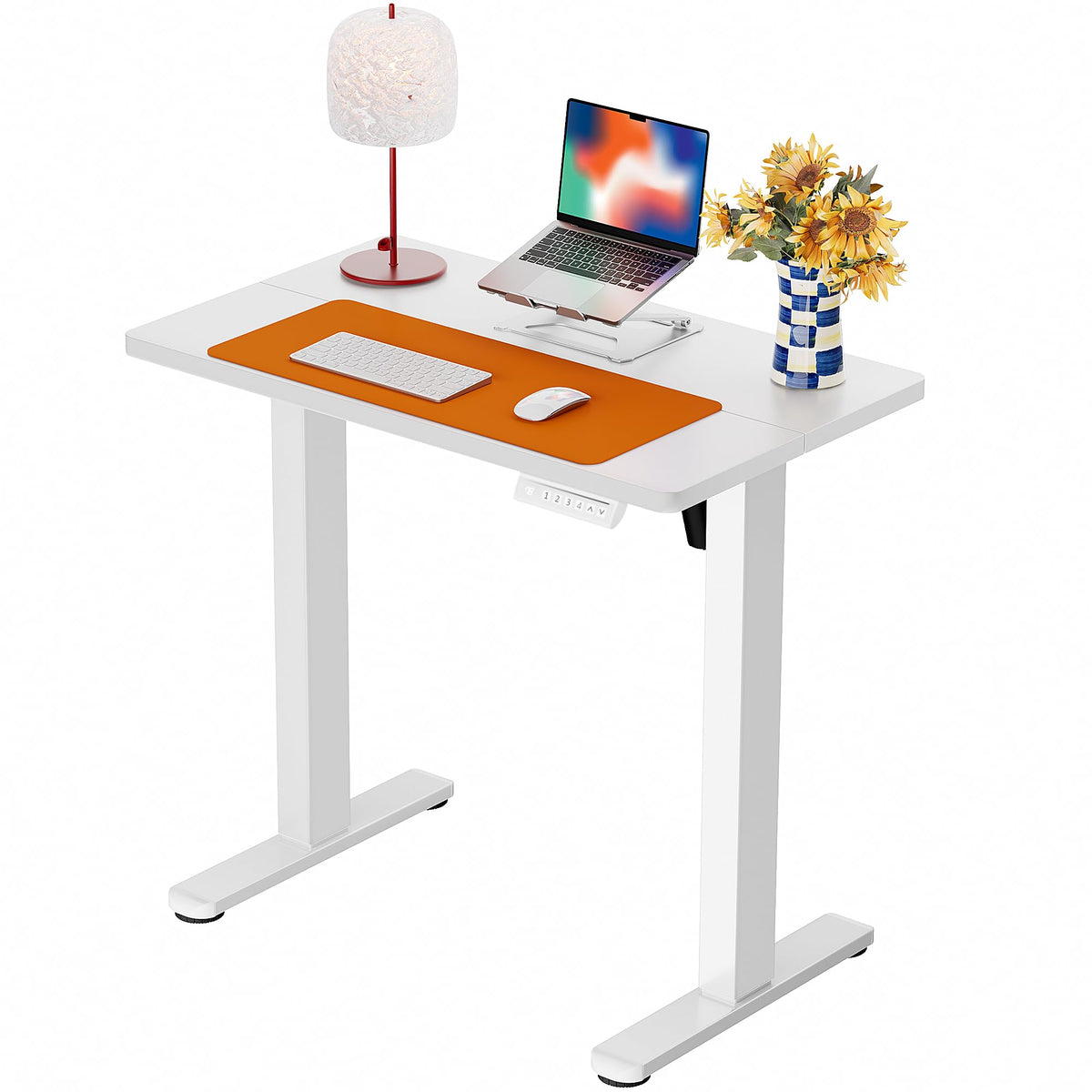 ErGear Height Adjustable Electric Standing Desk, 48 x 24 Inches Sit Stand up Desk, Memory Computer Home Office Desk, Vintage Brown