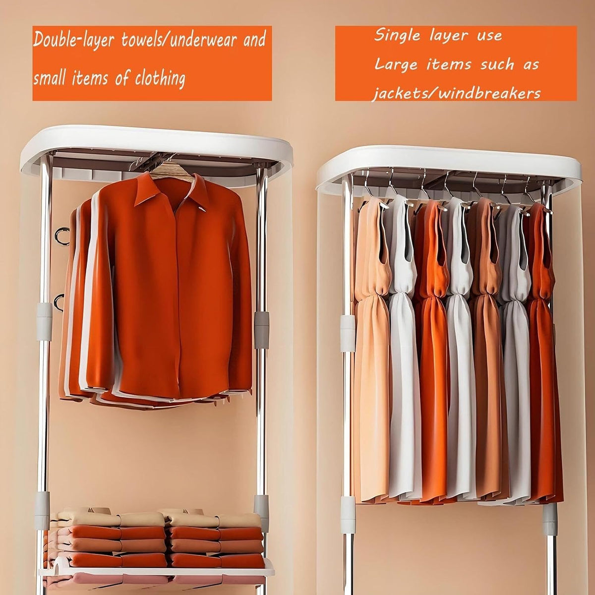 Portable Clothes Dryer for Apartment RV Travel Small Quiet Fast-Drying Machine with 240m Timer Folding Ironing Machine