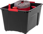 IRIS USA 6-Pack 54 Quart Storage Bins with Lids, Black