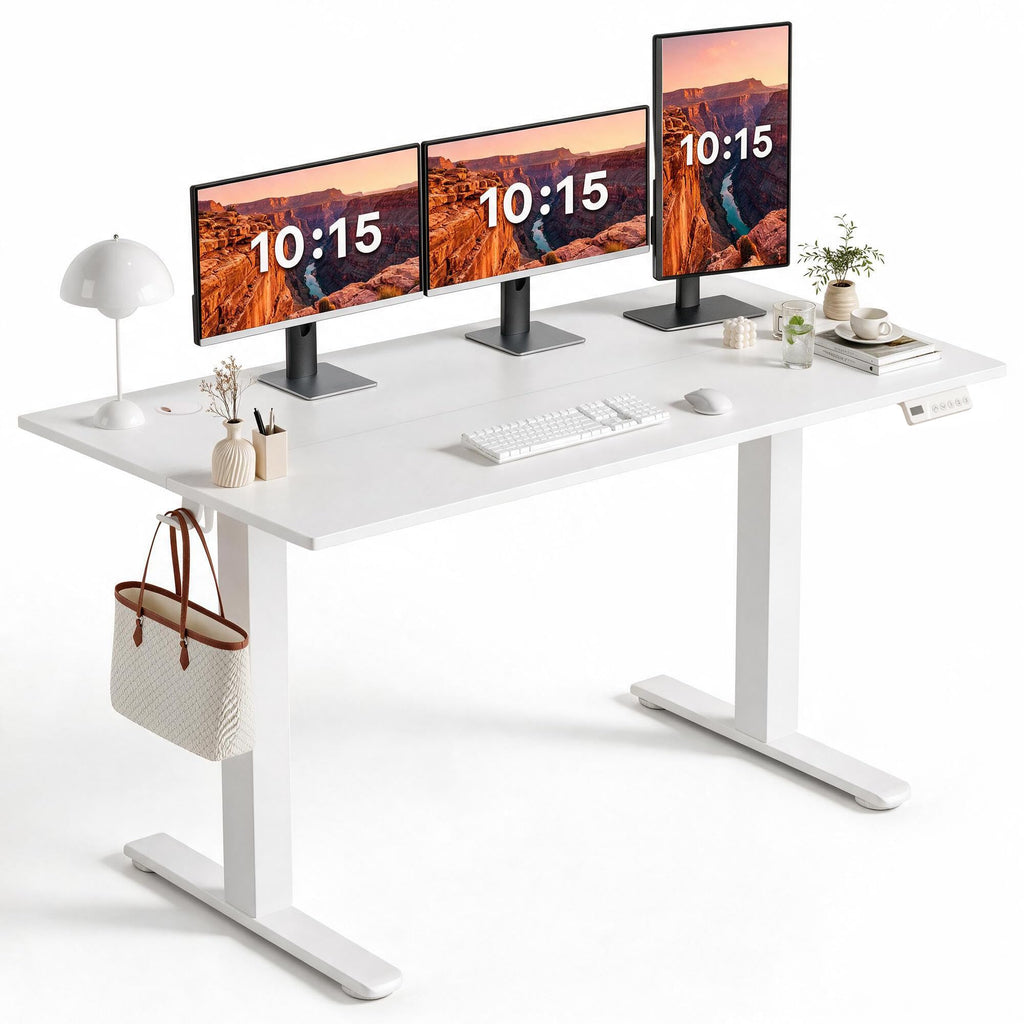 Claiks 32 x 19 Inch Rustic Brown Electric Standing Desk