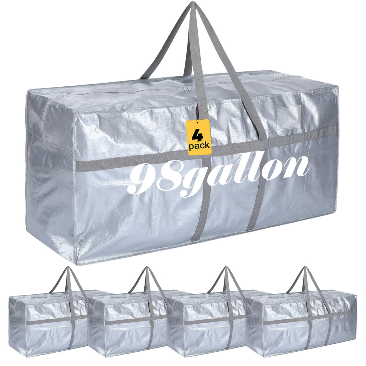 Windyun 4 Pcs 195 Gallon Extra Large Moving Bags XXL Heavy Duty Storage Bag