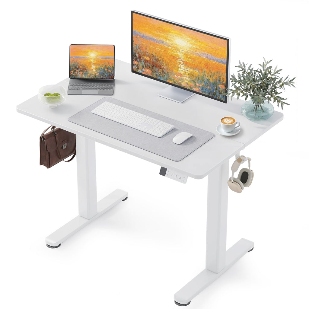 YDN 32 x 19 Inch White Electric Standing Desk