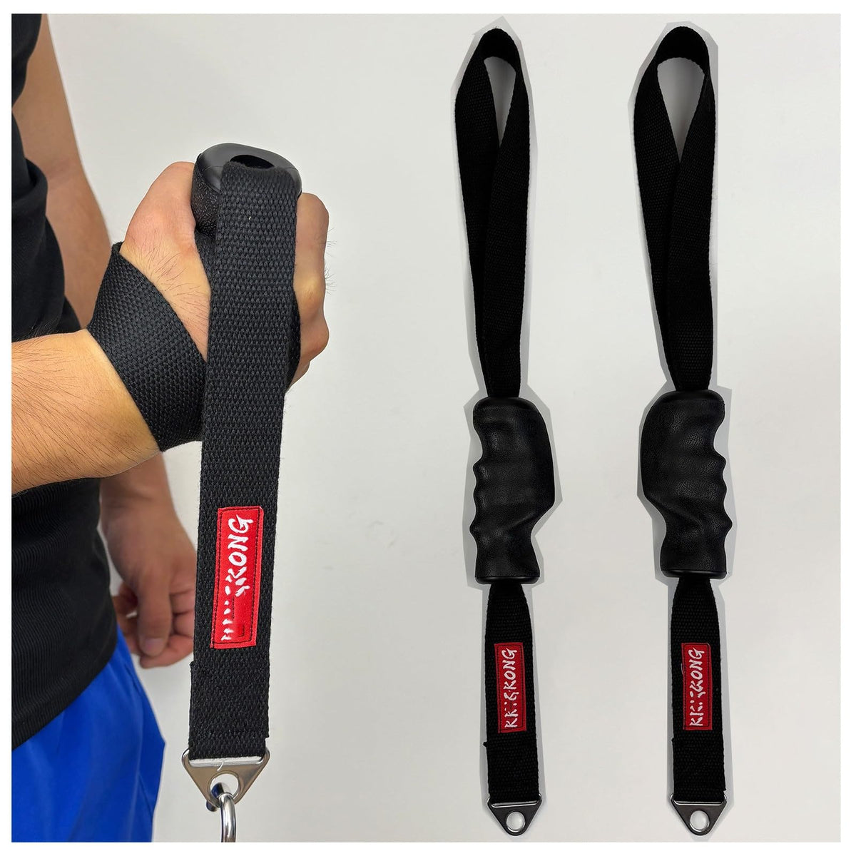 Ergonomic Handle Grip Wrist Pronation Supination Training Strap for Arm Wrestling, Arm Forearm Biceps Workout Tool Bionic Hand Belt for Cable Machine and Free Weight