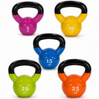 Fitvids 5-50 LB Kettlebells Cast Iron Strength Training Kettlebells for Home Gym Exercises, Single or Set