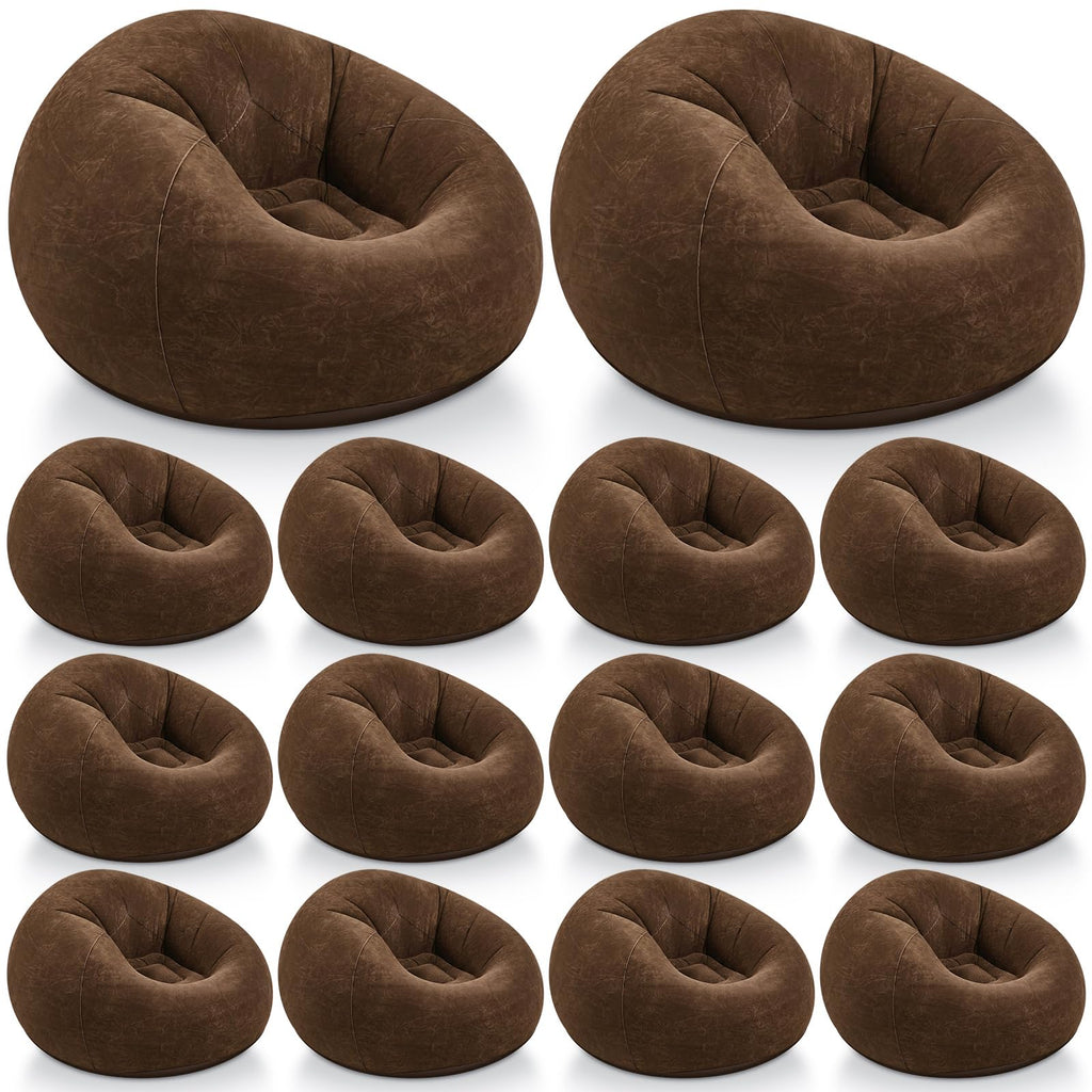 Realspring Inflatable Bean Bag Chairs,Coffee,4 Pcs