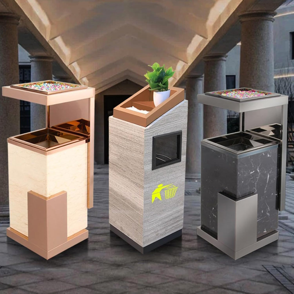 Outdoor Standing Ashtray Hotel Lobby Marble Trash Can With Ashtray(G)