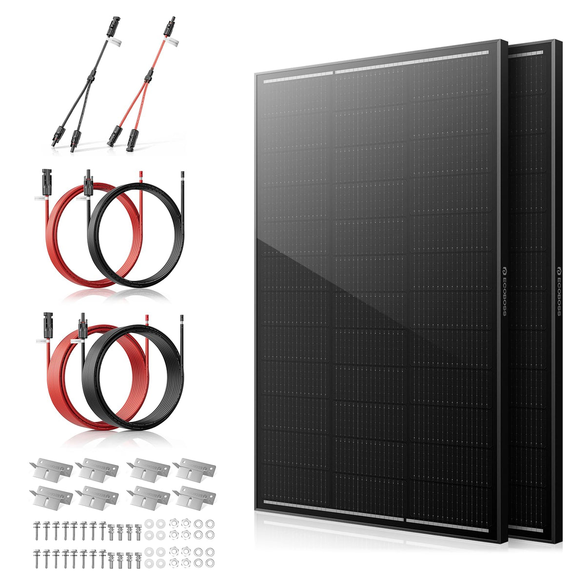 100W Solar Panel Kit,4pcs Brackets,2.5m Cable,6m Cable