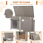 Ketive 55" Extra XL Wooden Outdoor Dog House with Iron Frame for Large Dogs