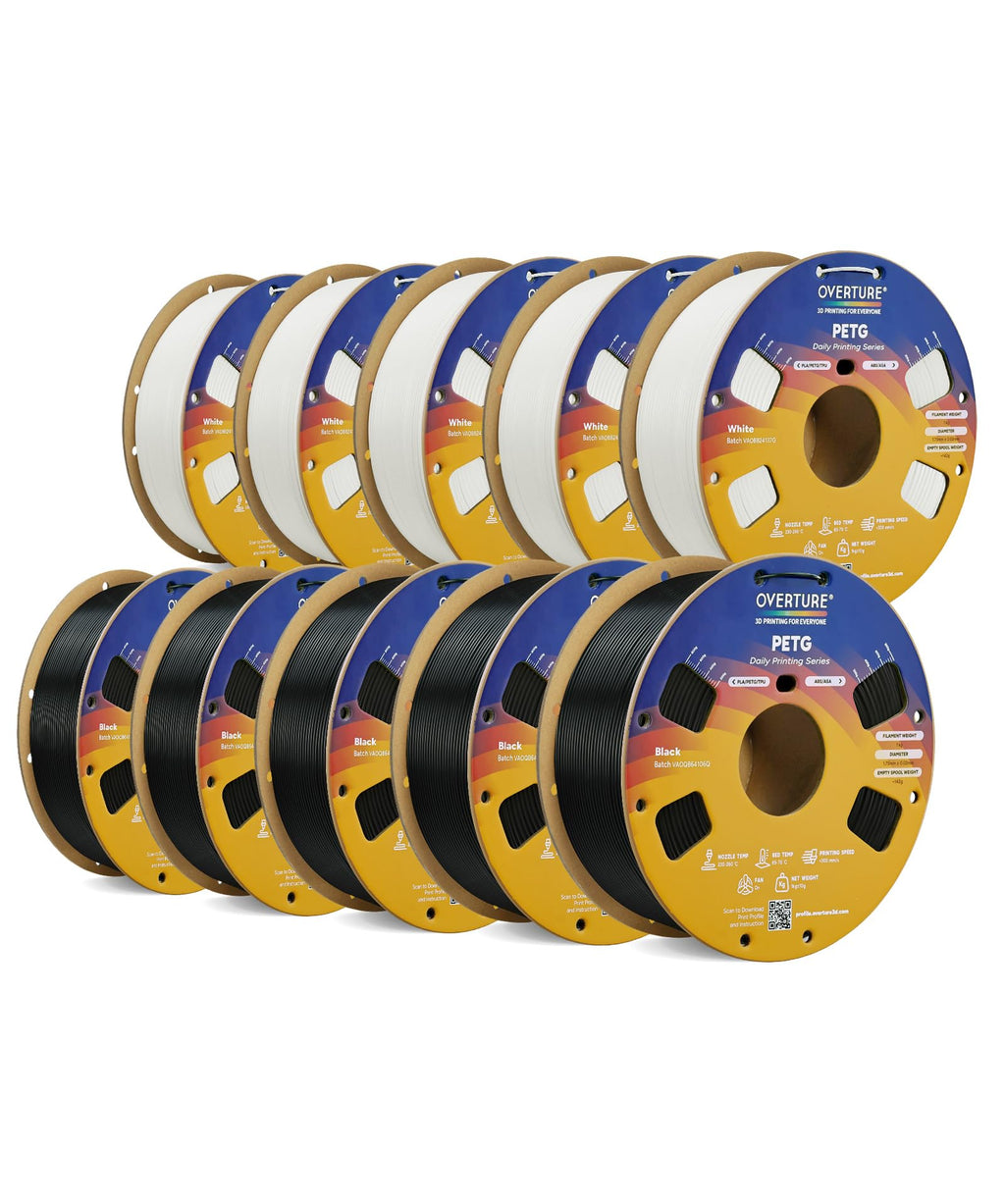 OVERTURE 10KG Bundle High Speed PETG Filament 1.75mm, 3D Printer Filament