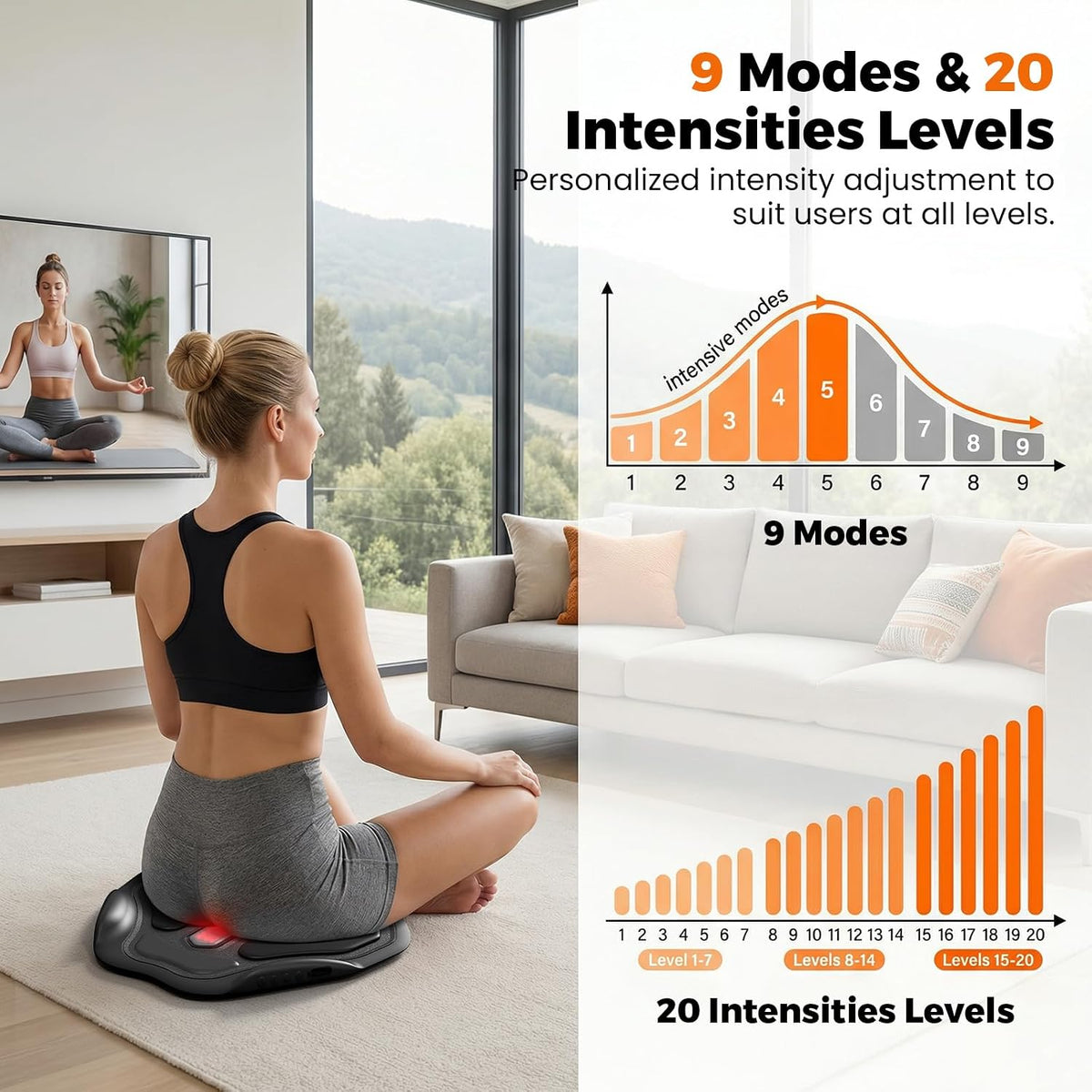 Hip Trainer Glute Muscle Stimulator, Rechargeable IPX7 Butt Massager Lift Machine Stimulator Muscle Toner, Portable Booty Trainer for Women Glute Workout Equipment for Hip Shaping at Home