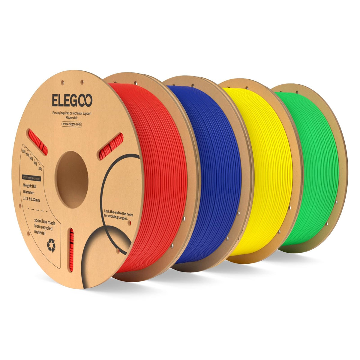 ELEGOO PLA 3D Printer Filament 1.75mm Bundle Multicolors 10KG