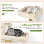 Globlazer 65in Sturdy Cat Tree Tower for Indoor Large Cats, S65, Beige