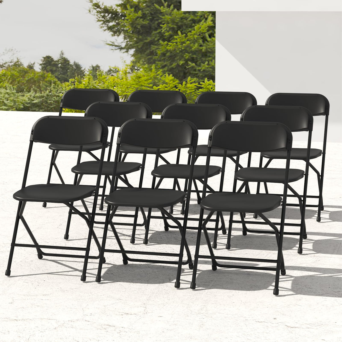 10 Pack White Folding Chairs for School Events Wedding Party Picnic