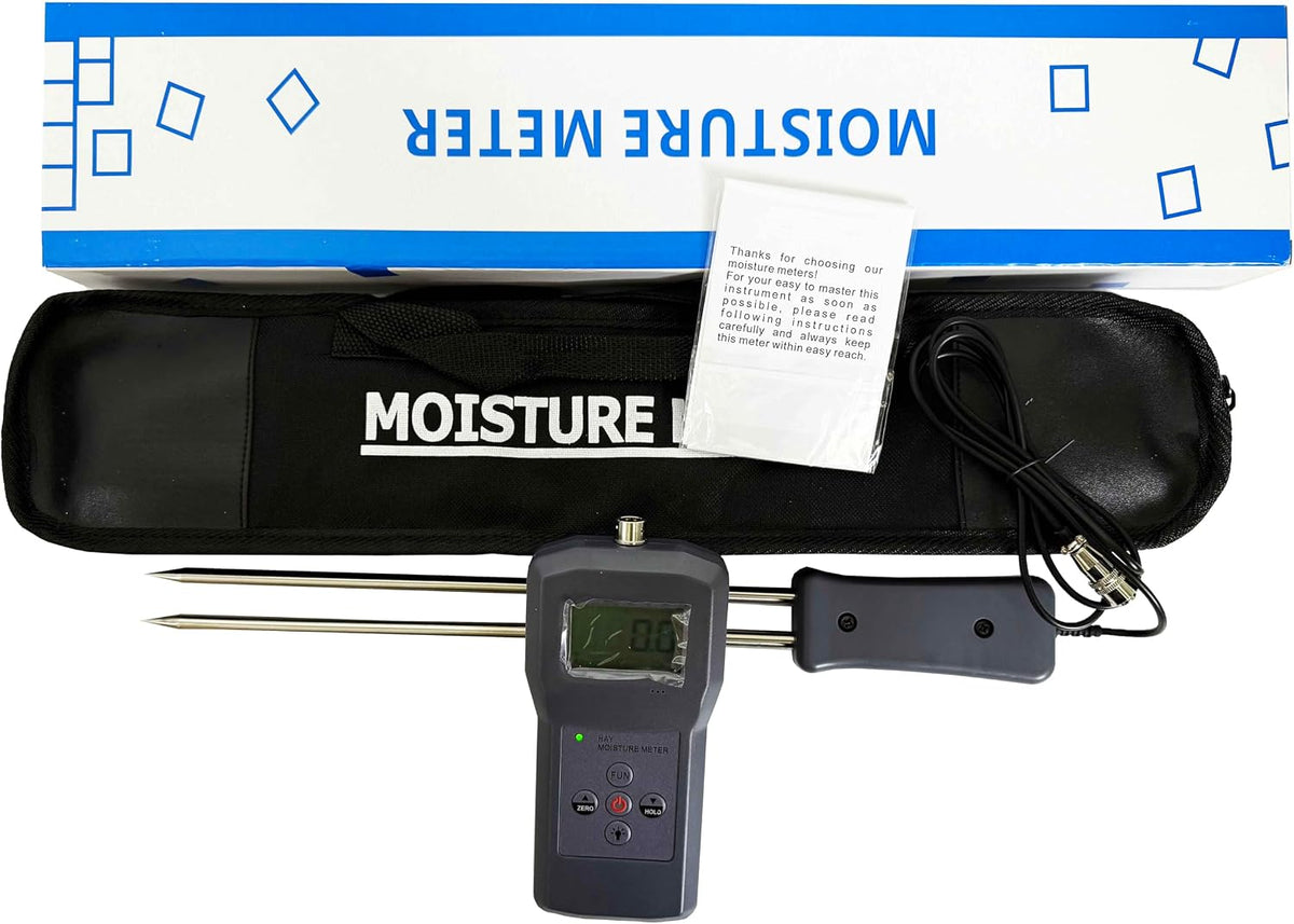 Digital Hay Moisture Meter Tester Analyzer With Split Probe Measuring Range 0 To 80% Resolusion 0.1 For Measuring Alfalfa,Leymus Chinensis,Orchard Grass Pennisetum Hydridum And Other Hays