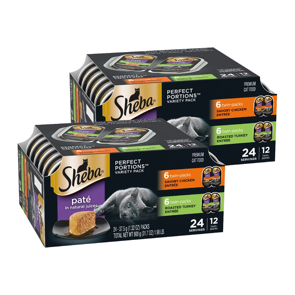 Sheba Perfect Portions Pate Wet Cat Food, Variety Pack, 2.6 oz, 48 ct