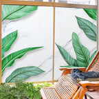 Modern Marble Leaves Frosted Stained Glass Window Film