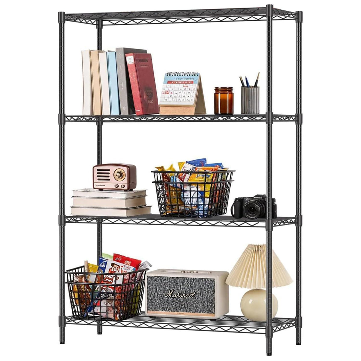 FDW | 6-Tier Wire Shelf with Wheels | 45" x 18" x 82" | Chrome