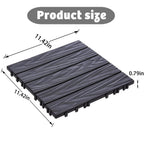 68 Pcs Interlocking Deck Tile (11.42"x11.42"), 61.60 Sq.Ft Deck Flooring Outdoor Waterproof All Weather, Flooring Tiles for Balcony, Backyard, Indoor & Outdoor, Dark Gray