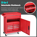 Winado 4-Drawer Rolling Tool Chest, 2-in-1 Large Storage Toolbox, Red