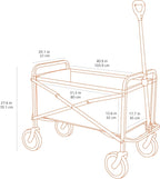 Amazon Basics Collapsible Heavy Duty Utility Wagon for Outdoor Sports, Camping, Garden, and Shopping, Versatile, Easy to Store, 265 Pounds Capacity, 27.6 x 40.9 x 20 inches, Blue