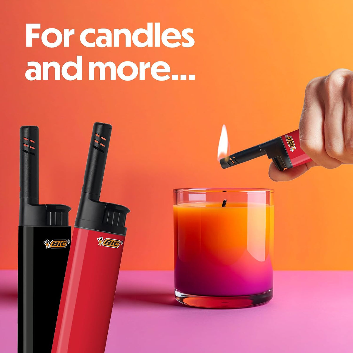 BIC EZ Reach Candle Lighter, Ultimate Wand Lighter for Candles, 12 Count