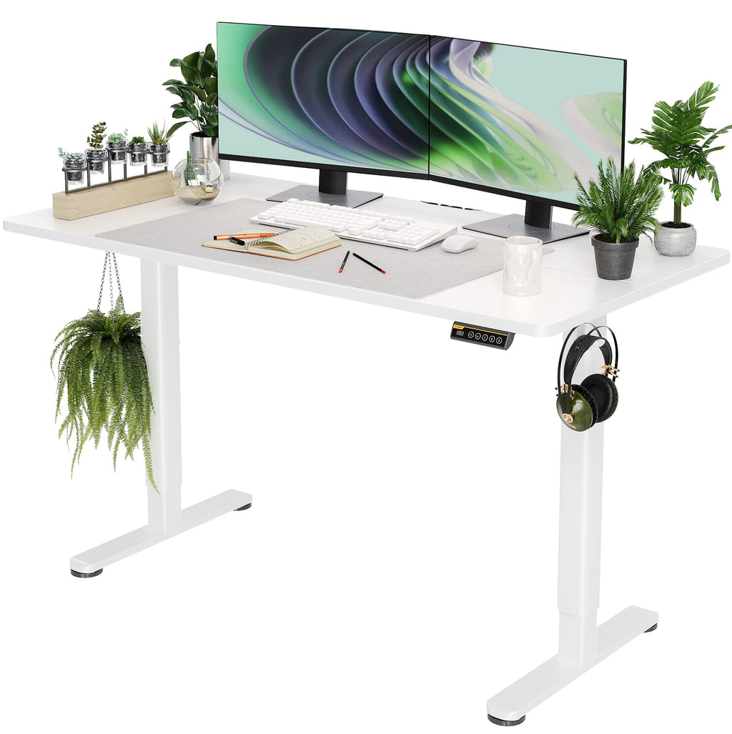 Claiks Electric Height Adjustable Standing Desk, 48x24 Inch, Deep Black