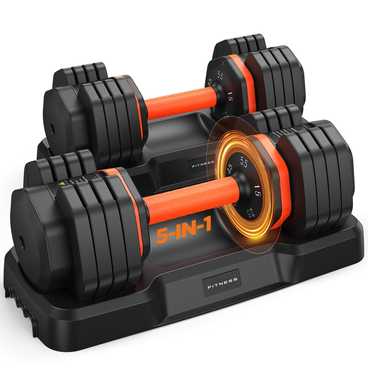 2026 FDB2 Updated Adjustable Dumbbell Set of 2, 5-in-1/10-in-1 Weights Dumbbell Set with Storage Box, 25lbs/55lbs Adjustable Weights with Anti-slip Silicone Grip, Weight Set For Home Gym Suit both Men and Women