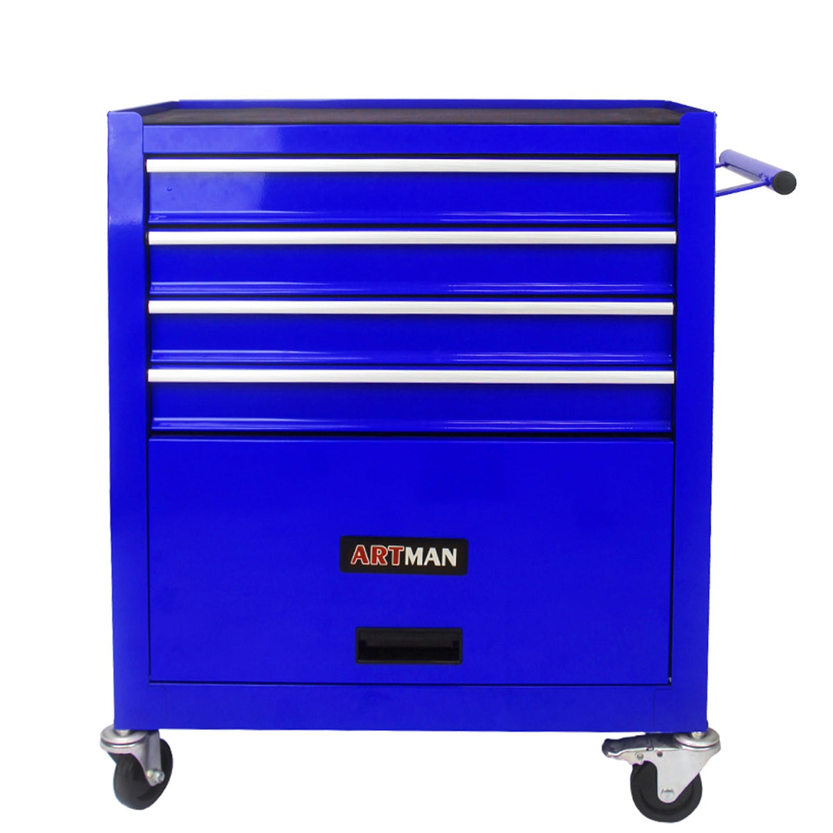 4-Drawer Tool Cart on Wheels, Drawers Rolling Tool Chest with 1 Cabinet, Mobile Trolley Organizer Tools Box with Locking Wheels & Ball Bearing Drawers for Garage,Warehouse,Repair Shop (Orange)